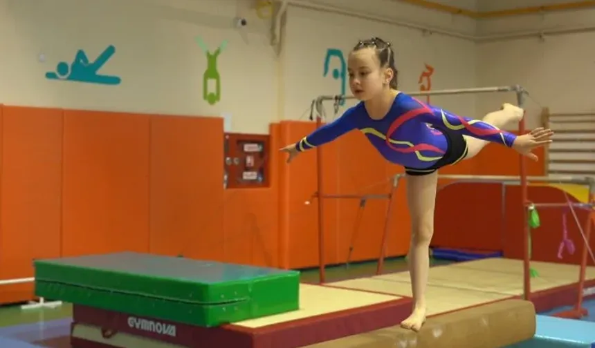 Minik jimnastikçi Elvan'ın hedefi olimpiyat sporcusu olmak